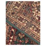 LL - Decorative Oriental Rug with Medallion Pattern and Fringe