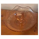 LL - Vintage Pink Depression Glass Serving Platters and Bowls