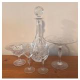 LL - Crystal and Glass Decanter, Compotes, and Stemware