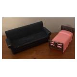 LL - Vintage Doll Furniture Collection with Beds, Dressers, Sofa and More