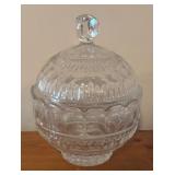 LL - Vintage Crystal Basket Bowl and Lidded Covered Dish