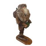 LL -  North Woods Santa Claus Decor Figurine with Fur Trim and Basket