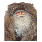 LL -  North Woods Santa Claus Decor Figurine with Fur Trim and Basket