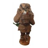 LL -  North Woods Santa Claus Decor Figurine with Fur Trim and Basket