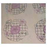 LL - Vintage Quilt with Purple Floral Embroidery