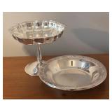 LL - Elegant Vintage Silver Plated Compote and Dish
