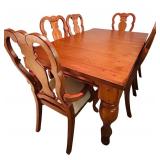 LL - Gorgeous Wooden Dining Table with 6 Matching Chairs