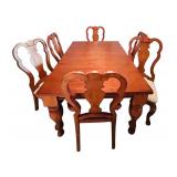 LL - Gorgeous Wooden Dining Table with 6 Matching Chairs