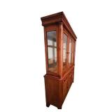LL - Wooden Glass-Front China Hutch with Drawers and Cabinets