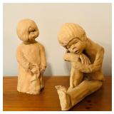 LL - Pair of Dave Grossman 1969 Sculpted Child Figures, 8 Inch Tall