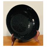 LL - Black Mosaic Glass Bowl with Wood Stand