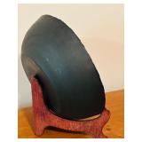 LL - Black Mosaic Glass Bowl with Wood Stand
