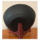 LL - Black Mosaic Glass Bowl with Wood Stand