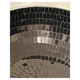 LL - Black Mosaic Glass Bowl with Wood Stand