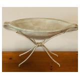LL - Decorative Vintage-Style Metal Bowl with Iron Stand