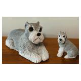 LL - Schnauzer Dog Figurine Pair by Sandicast and Home Studio