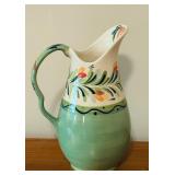 LL - Hand-Painted Ceramic Pitcher with Floral Design