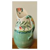 LL - Hand-Painted Ceramic Pitcher with Floral Design