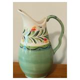 LL - Hand-Painted Ceramic Pitcher with Floral Design