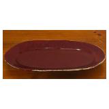 LL - Red Ceramic Pitcher and Oval Platter Set