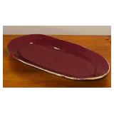 LL - Red Ceramic Pitcher and Oval Platter Set