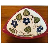 LL - Paula Esty Handpainted Ceramic Bowl and Dish Set with Floral Design