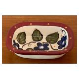 LL - Paula Esty Handpainted Ceramic Bowl and Dish Set with Floral Design