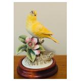 LL - Andrea by Sadek Canary Porcelain Figurine on Wooden Base