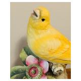 LL - Andrea by Sadek Canary Porcelain Figurine on Wooden Base
