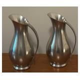 LL - Pair of Royal Holland Daalderop Pewter Pitchers 6 Inch Height