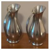 LL - Pair of Royal Holland Daalderop Pewter Pitchers 6 Inch Height