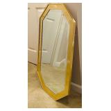 LL - Gold Framed Octagonal Wall Mirror 20 x 36 Inches
