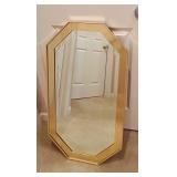 LL - Gold Framed Octagonal Wall Mirror 20 x 36 Inches