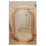 LL - Gold Framed Octagonal Wall Mirror 20 x 36 Inches