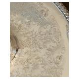 LL - Set of 4 Ornate Silverplate Serving Trays, Largest 12 Inches, Mixed Makers