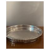 LL - Set of 4 Ornate Silverplate Serving Trays, Largest 12 Inches, Mixed Makers