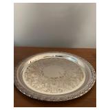 LL - Set of 4 Ornate Silverplate Serving Trays, Largest 12 Inches, Mixed Makers