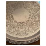 LL - Set of 4 Ornate Silverplate Serving Trays, Largest 12 Inches, Mixed Makers