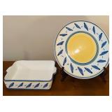 LL - Williams Sonoma Tournesol Italy 14 Inch Plate and Rectangular Baker