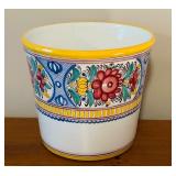 LL - Hand-Painted Italian Ceramic Planter Pot 9 Inch
