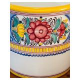LL - Hand-Painted Italian Ceramic Planter Pot 9 Inch