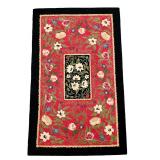 LL - 3x5 Handcrafted Wool Floral Hooked Rug with Black Border