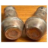 LL - Pair of Vintage Sterling Salt and Pepper Shakers, 2.5 Inch