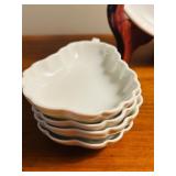 LL - Ceramic Tableware Lot with Italian Butterfly Plate, Fluted Bowl, and Set of 5 Pear Shaped Dishes