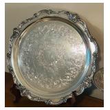 LL - Vintage Silver Plate Serving Set with Trays, Covered Dish, Compote, and Butter Dish