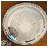 LL - Vintage Silver Plate Serving Set with Trays, Covered Dish, Compote, and Butter Dish