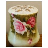 LL - Two Sets of Salt and Pepper Shakers - 2 Vintage Porcelain Floral and 2 Glass with Metal Tops