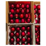 LL - Collection of Red and White Christmas Ornaments Assorted Sizes
