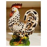 LL -Decorative 16-Inch Spotted Ceramic Rooster Figurine