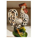 LL -Decorative 16-Inch Spotted Ceramic Rooster Figurine